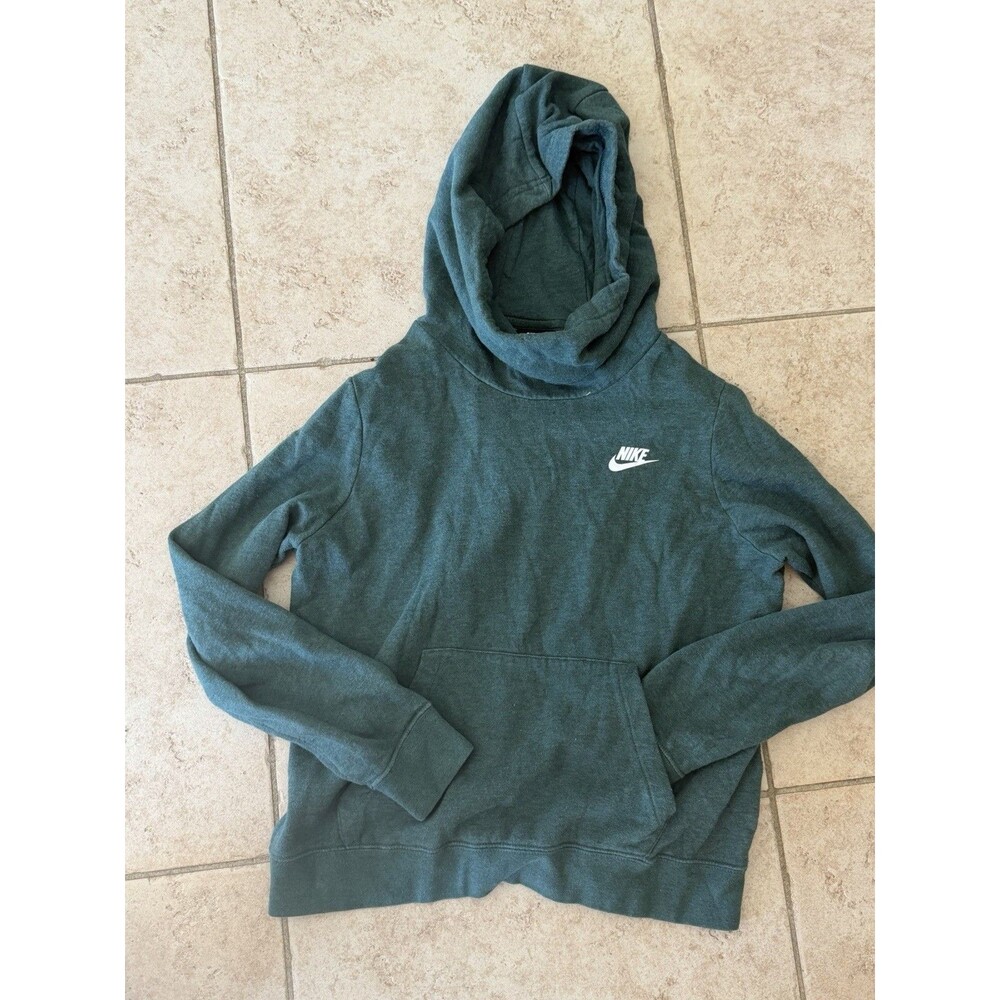 Nike Hoodie M Green Sweatshirt Swoosh Pullover Long Sleeve Unisex Adult